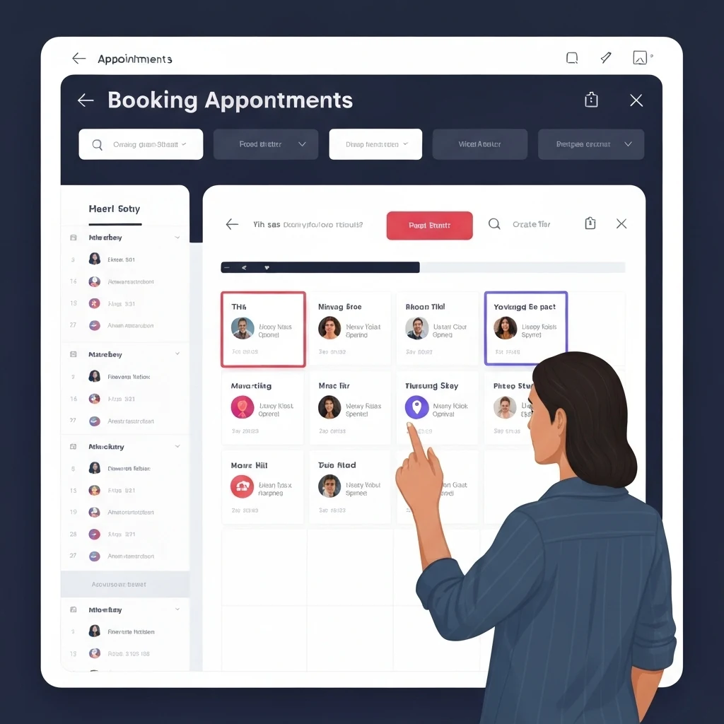 Appointment booking calendar interface